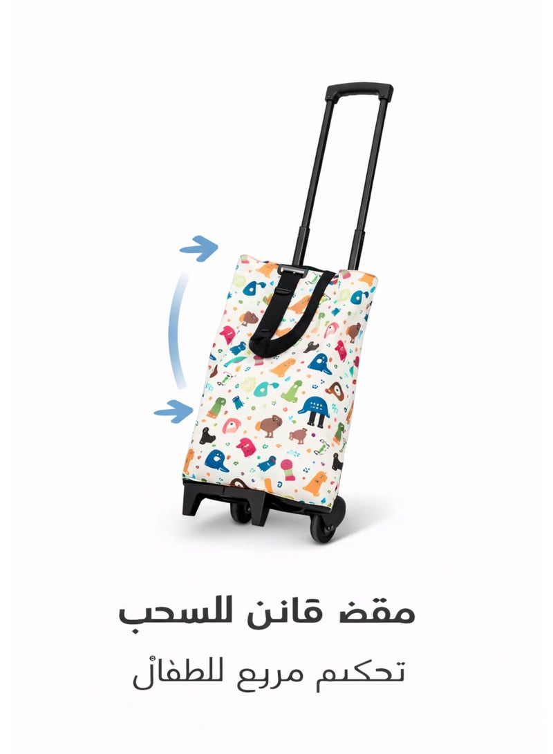 تسوماب حقيبة تسوق للأطفال بعجلات من TSUMAB – حقيبة جر خفيفة للألعاب والمشتريات والسفر - Image 4
